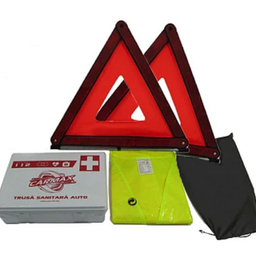 Kit AUTO: 1 X Trusa Medicala 2 x Triunghi Reflectorizant 1 X Vesta