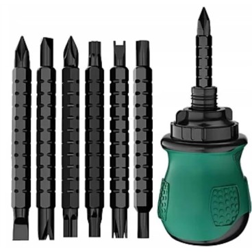 Set surubelnita CRV cu biti 13 in 1 Otel Verde/Negru