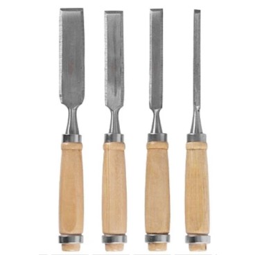 Set 4 Dalti cu maner de lemn